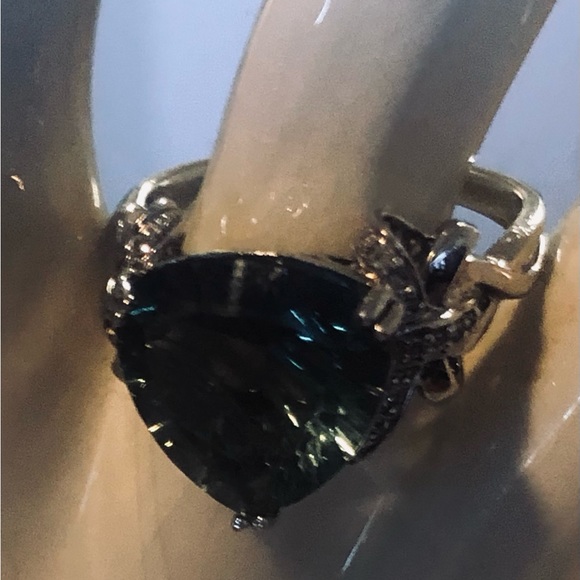 𝑩𝒆𝒂𝒖𝒕𝒊𝒇𝒖𝒍 𝑷𝒆𝒂𝒄𝒌𝒄𝒐𝒄𝒌 𝑩𝒂𝒏𝒈𝒍𝒆 & 925 𝒔𝒕𝒐𝒏𝒆 𝒓𝒊𝒏𝒈 - Picture 2 of 2